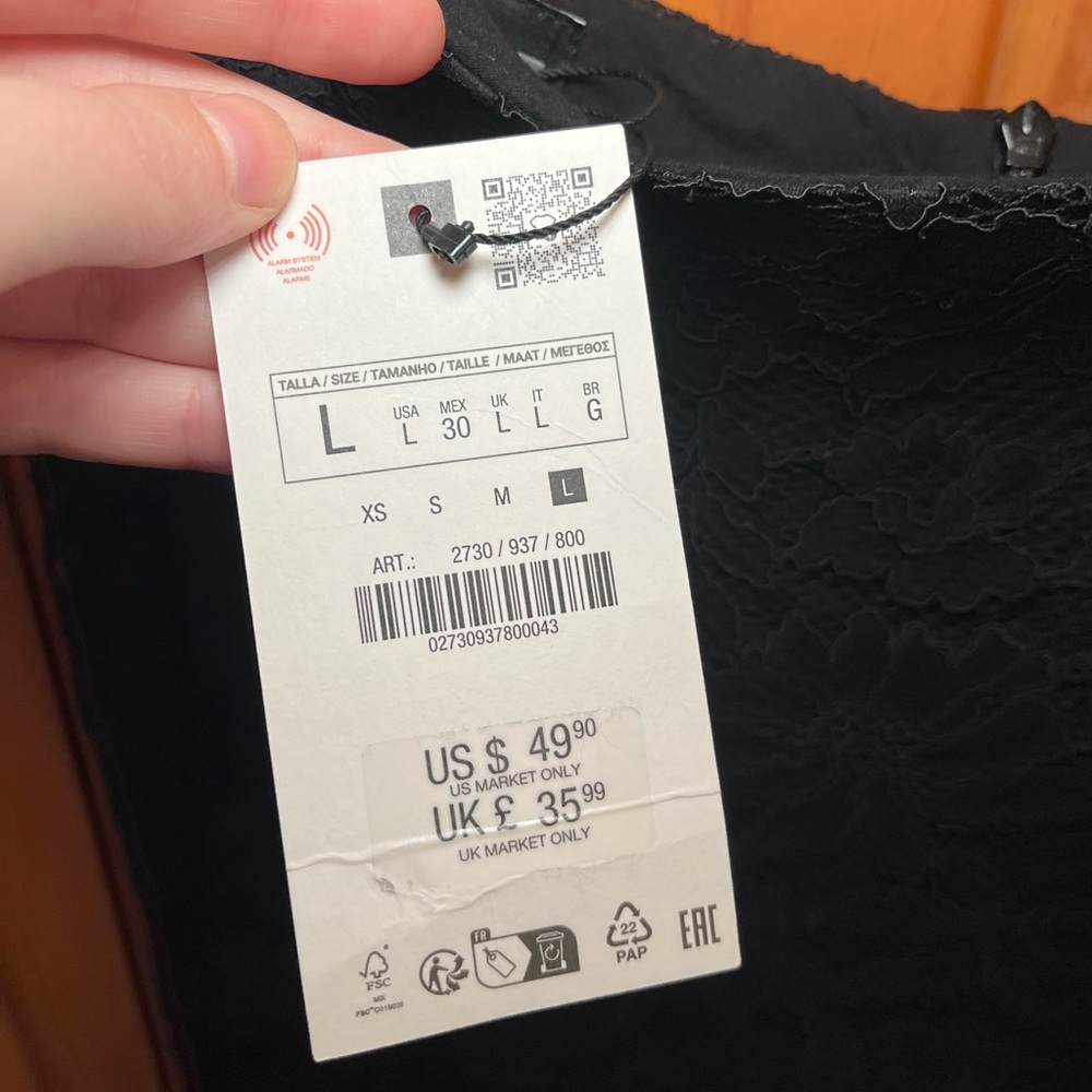 Zara Black Lace Maxi Skirt Size Large - Picture 3 of 7